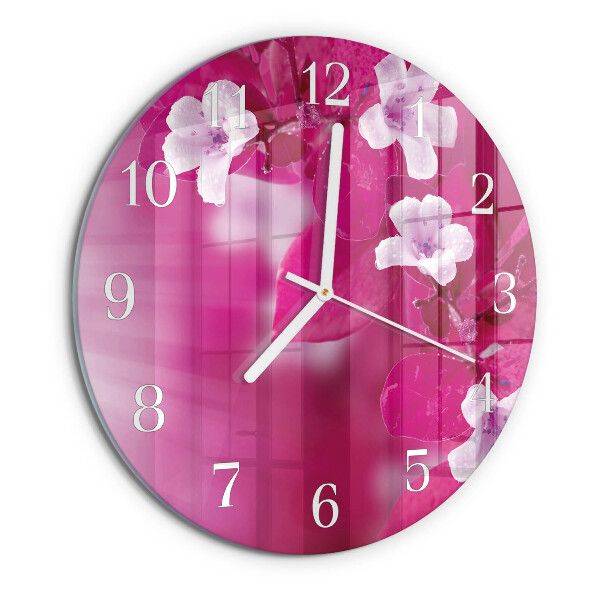 Glas wanduhr Blumen