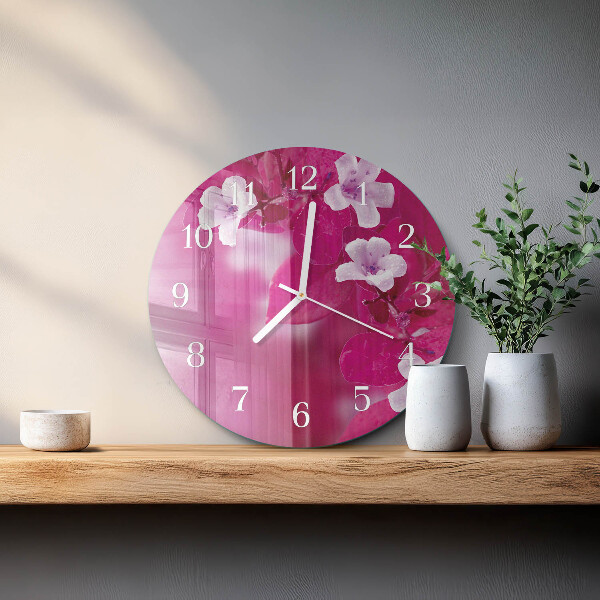 Glas wanduhr Blumen