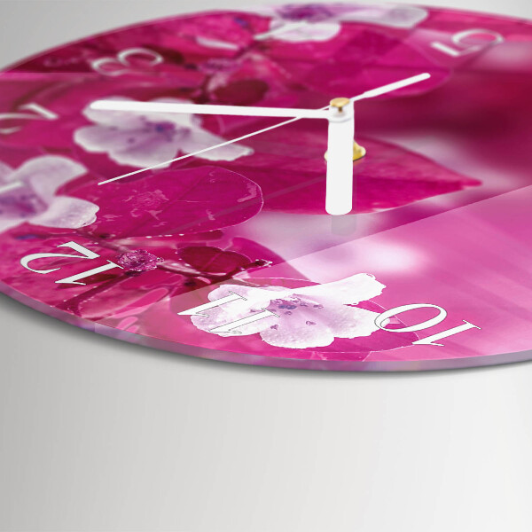 Glas wanduhr Blumen