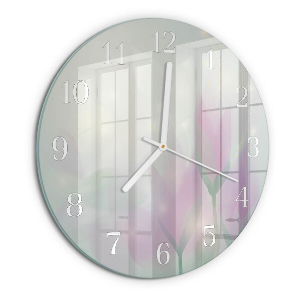 Glas wanduhr Blumen