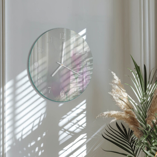 Glas wanduhr Blumen