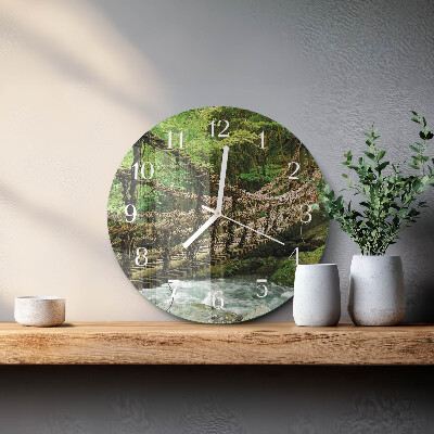 Glas wanduhr Seilbrücke