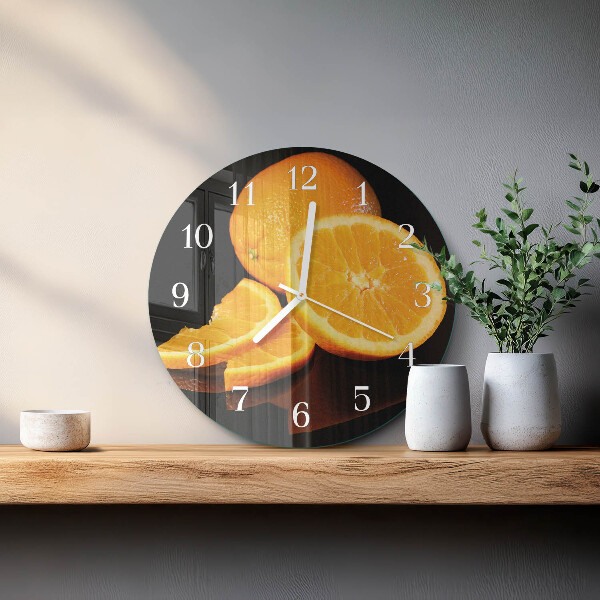 Glas wanduhr Orangen