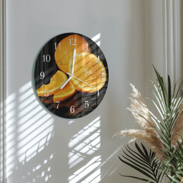Glas wanduhr Orangen
