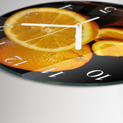 Glas wanduhr Orangen