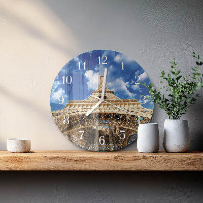 Glas wanduhr Eiffelturm