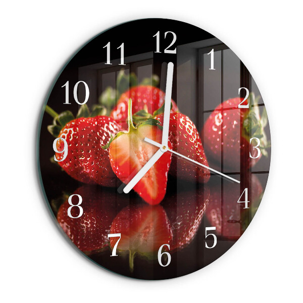 Glas wanduhr Erdbeeren