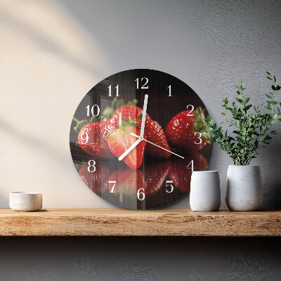 Glas wanduhr Erdbeeren