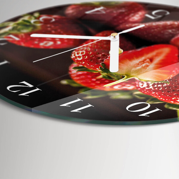 Glas wanduhr Erdbeeren