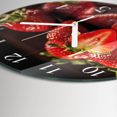 Glas wanduhr Erdbeeren