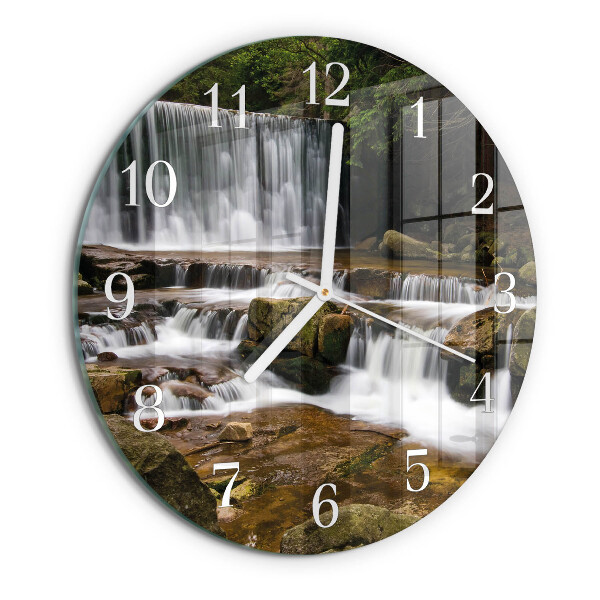 Glas wanduhr Wasserfälle