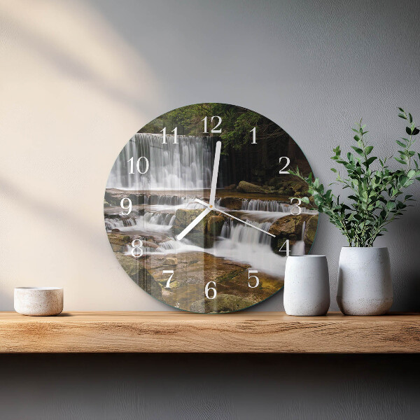Glas wanduhr Wasserfälle