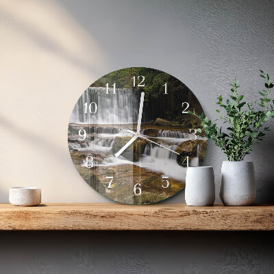 Glas wanduhr Wasserfälle