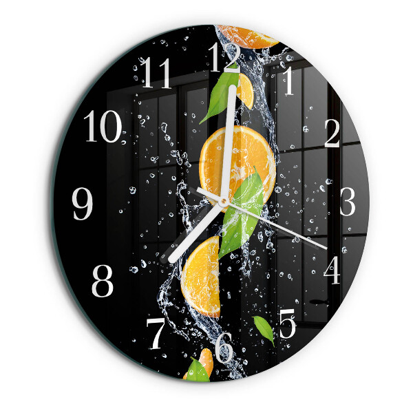 Glas wanduhr Orangen