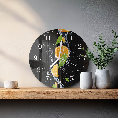 Glas wanduhr Orangen