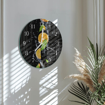 Glas wanduhr Orangen