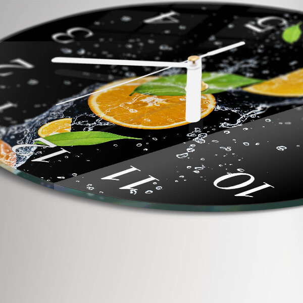 Glas wanduhr Orangen