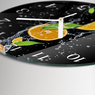 Glas wanduhr Orangen