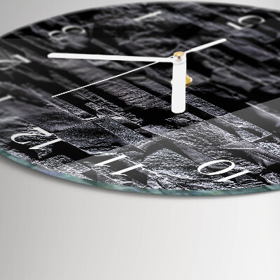 Glas wanduhr Steine