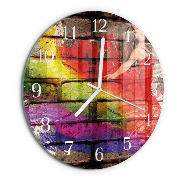 Glas wanduhr Ziegel