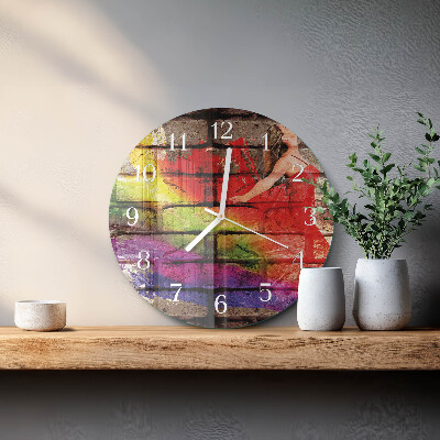 Glas wanduhr Ziegel