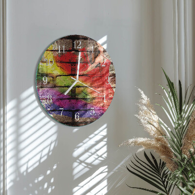 Glas wanduhr Ziegel