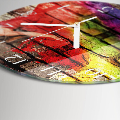 Glas wanduhr Ziegel