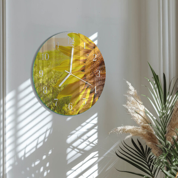 Glas wanduhr Sonnenblume