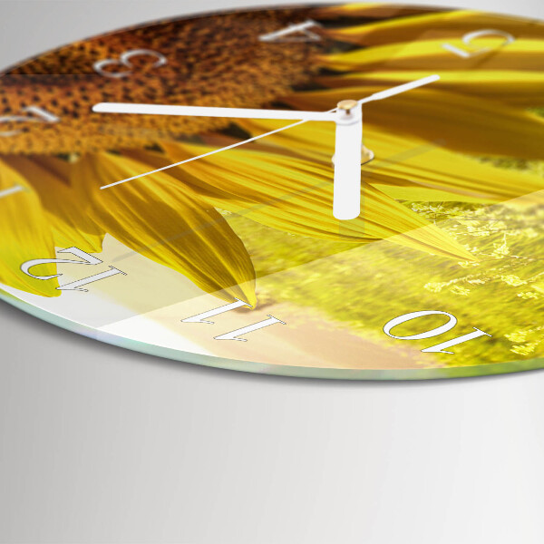 Glas wanduhr Sonnenblume