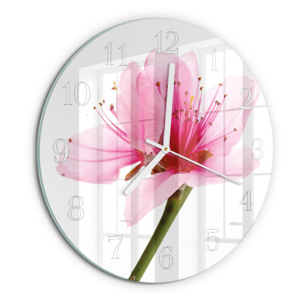 Glas wanduhr Blume