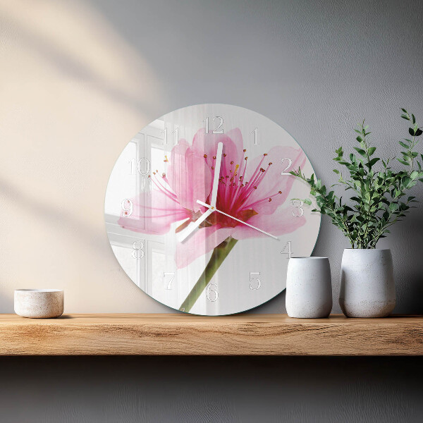 Glas wanduhr Blume