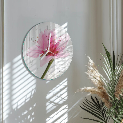 Glas wanduhr Blume