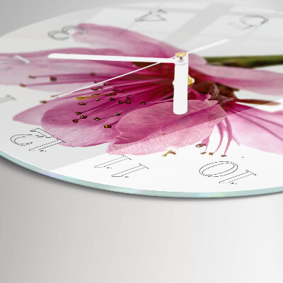 Glas wanduhr Blume