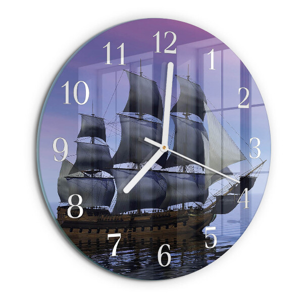 Glas wanduhr Segeln