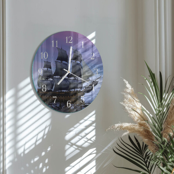 Glas wanduhr Segeln