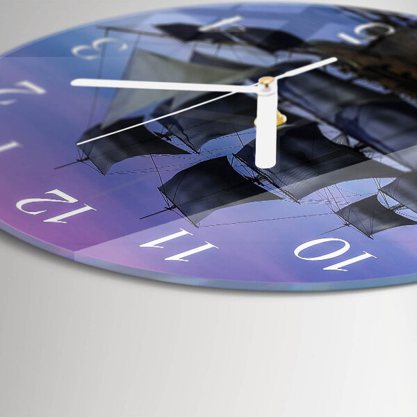 Glas wanduhr Segeln