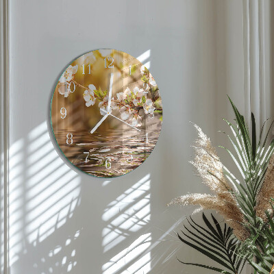 Glas wanduhr Blumen