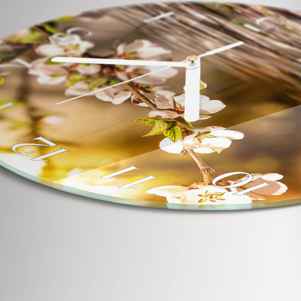 Glas wanduhr Blumen