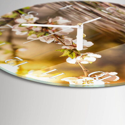 Glas wanduhr Blumen