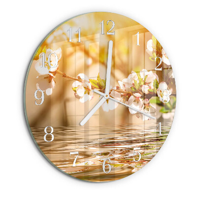 Glas wanduhr Blumen