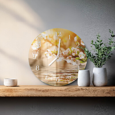 Glas wanduhr Blumen