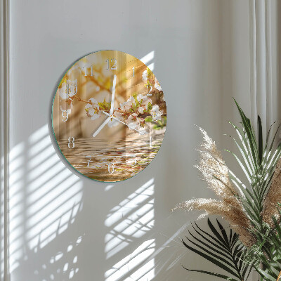Glas wanduhr Blumen