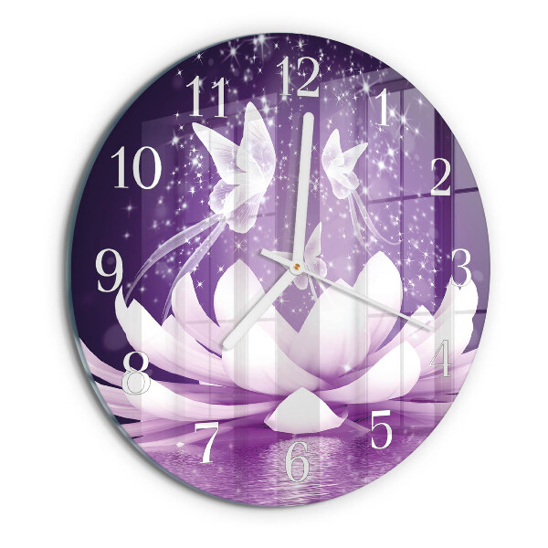 Glas wanduhr Blume