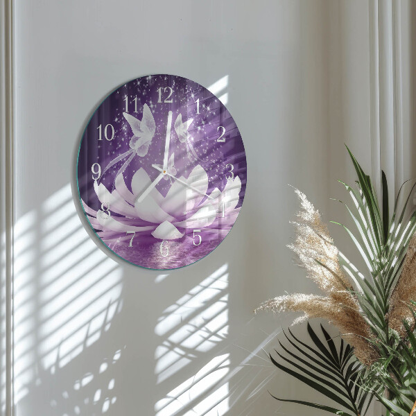 Glas wanduhr Blume