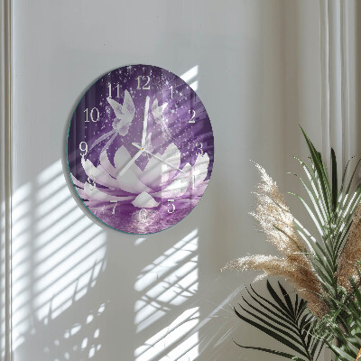 Glas wanduhr Blume
