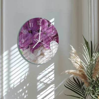 Glas wanduhr Blumen