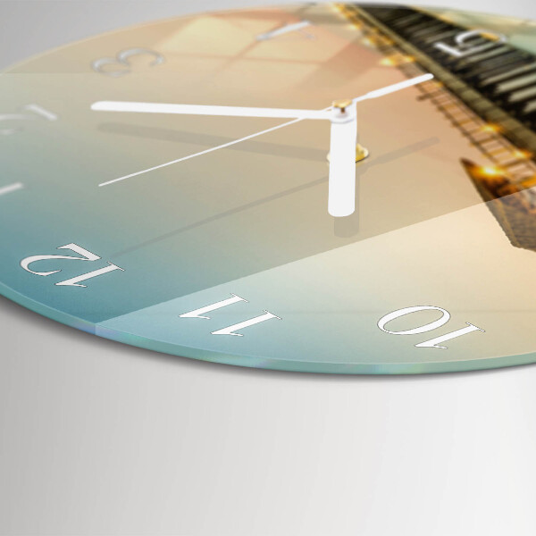 Glas wanduhr Holzsteg