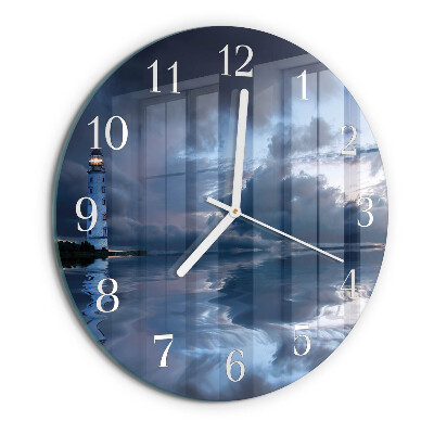 Glas wanduhr Leuchtturm