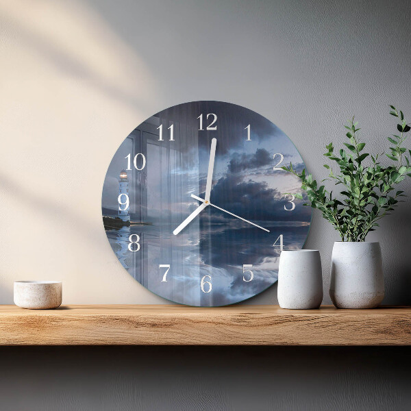 Glas wanduhr Leuchtturm