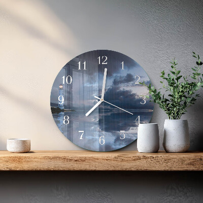 Glas wanduhr Leuchtturm